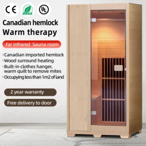 Home Infrared Sauna Room Hemlock Wood