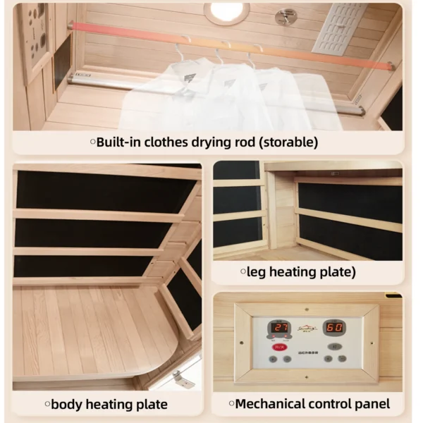 Home Infrared Sauna Room Hemlock Wood