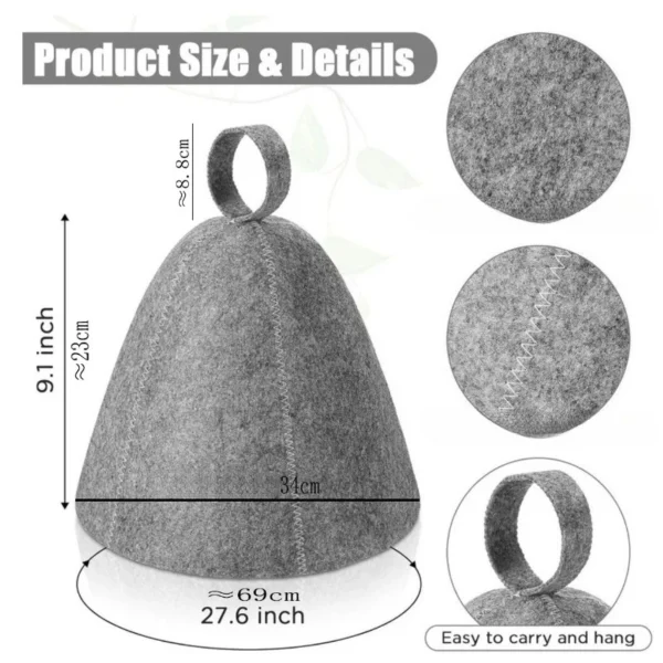 Premium Felt Sauna Hat for Steam Room