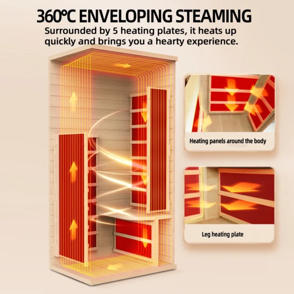 Home Infrared Sauna Room Hemlock Wood